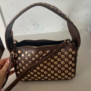 Studded Brown Handbag